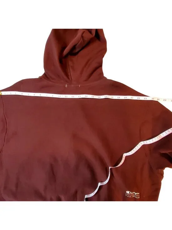 Champion Women Maroon Hoodie Size XXL Loose Fit Cotton Blend USA Athlete - Picture 3 of 11